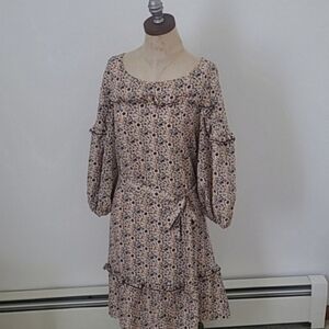 NWT Max Studio Cottagecore Floral Ruffle Tiered Midi Dress XL Boho